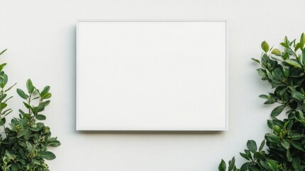 Wall Mural - Minimalist Blank Frame Surrounded by Lush Green Foliage