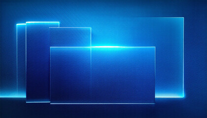 Wall Mural - blue gradient background empty history with neon glow