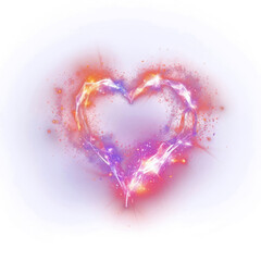 Wall Mural - png a heartshape fireworks glowing night.