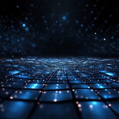 Aufkleber - A blue and orange background with a lot of dots