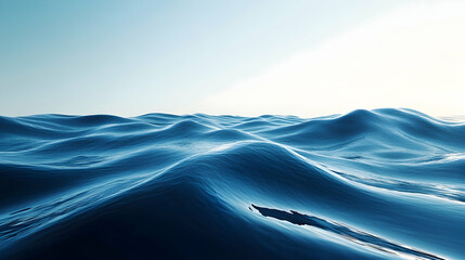 Wall Mural - a minimalist blue wave design representing water sustainability and global conservation