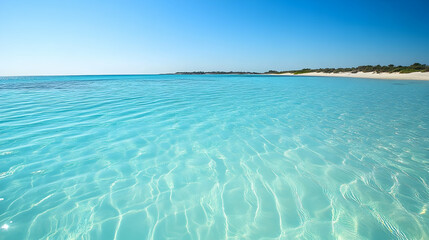 Wall Mural - a peaceful lagoon with crystal-clear blue waters and soft ripples