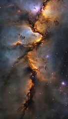Wall Mural - stunning view of a vibrant nebula merging with radiant galaxies in a cosmic backdrop