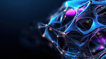 Aufkleber - A blue and purple blob with a lot of lines and dots