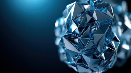 Aufkleber - A blue, jagged, and angular object with a shiny surface