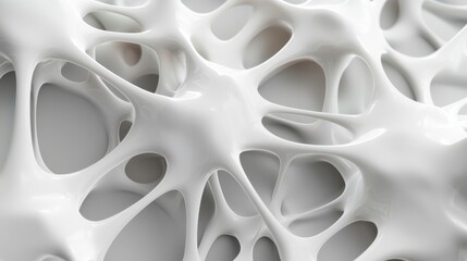 The image is a close up of a white, fuzzy blob with many holes in it