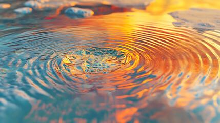 Wall Mural - a water ripple effect captured in high detail, representing the global impact of water conservation