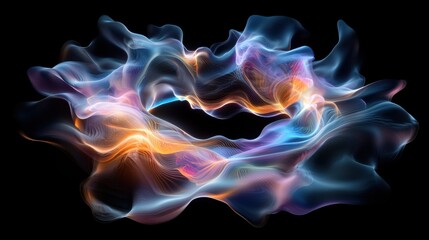 Wall Mural - a colorful swirl of light and dark blue and orange