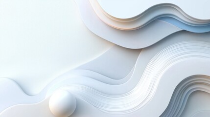 Poster - A white background with a wave and a white ball