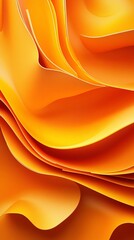 Wall Mural - Vibrant orange abstract waves create a dynamic and energetic visual flow.