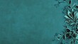 © lisa - Teal floral border design, textured background