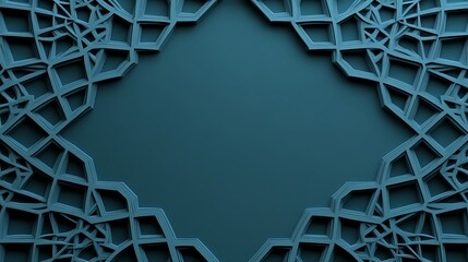 Wall Mural - Teal Islamic geometric frame