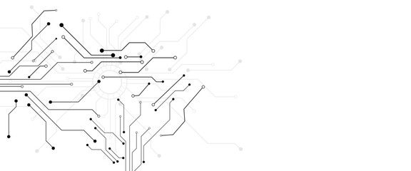 Wall Mural - abstract futuristic circuit board illustration, circuit board with various technology elements.