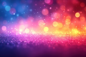 Fototapete - A vibrant abstract background filled with colorful bokeh lights, creating a sparkling and enchanting atmosphere for various creative projects.