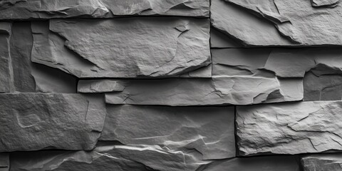 Gray grunge banner featuring an abstract stone background with a textured stone wall effect for design and aesthetic purposes