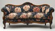 © hazia - Antique floral sofa, studio shot,  white background, home decor