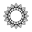 © MatandSterre - Stylized Floral Mandala with petal-like shapes creating a circle of geometric design on a white background.