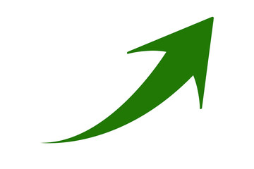 Wall Mural - green curved arrow graph icon progress growth used for ui, app, logo web, website design