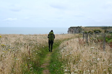 Wall Mural - Wandern an der Kreidekueste bei Etretat