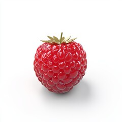 Wall Mural - A realistic 3D model of a raspberry, isolated on a transparent background, using  modern