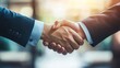 © DruZhi Art - Two Businessmen in Formal Attire Shaking Hands in Bright Office Setting Symbolizing Partnership and Successful Collaboration