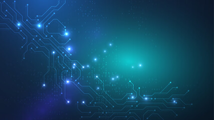 Wall Mural - abstract technology connect background lines and dots with hexagons. modern hexagons technology conc