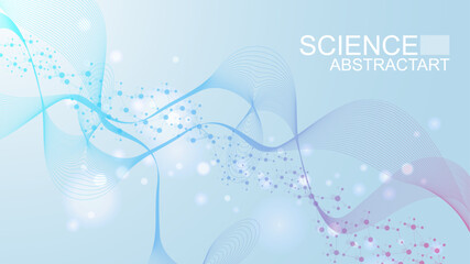 Wall Mural - modern abstract molecules structure for science or medical background. dna helix or atom visualizati