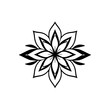 © MatandSterre - Symmetric, Floral Mandala with Black Outlined Petals.