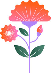 Wall Mural - colorful abstract geometric flower in nordic folk style