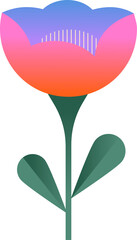 Wall Mural - colorful abstract geometric flower in nordic folk style