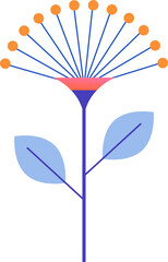 Wall Mural - colorful abstract geometric flower in nordic folk style