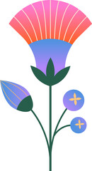 Wall Mural - colorful abstract geometric flower in nordic folk style