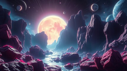 Wall Mural - dark clouds on an alien planet