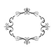 © MatandSterre - Black and white ornate oval frame with scrolling and elegant filigree designs on a white background.