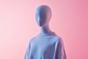 Leinwandbilder - Stylish mannequin showcasing modern outfit against a pastel background with clean lighting in a fashion display setting. Generative AI