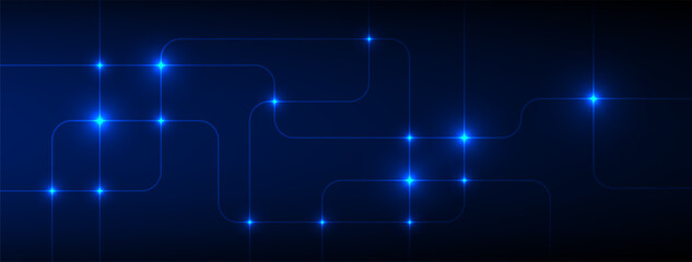 Wall Mural - Circuit board connection system concept, Technology background. Vector Illustration