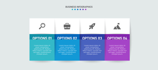 Wall Mural - Horizontal progress bar featuring 4 arrow-shaped elements, symbolizing the four stages of business strategy and progression. Clean timeline infographic design template. Vector for presentation