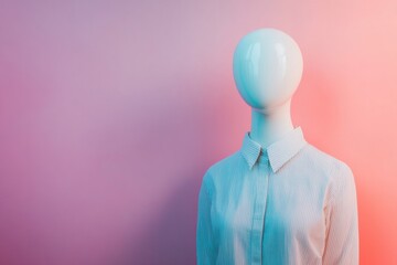 Leinwandbilder - Stylish mannequin displays modern outfit against a pastel background with clean lighting for promotional purposes. Generative AI