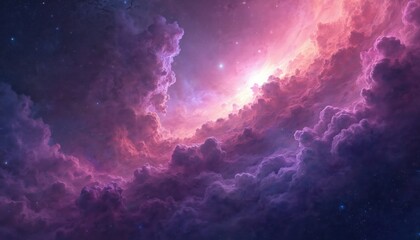 Wall Mural - colorful space galaxy with supernova nebula, stars glow, cosmic background. vibrant illustration of 