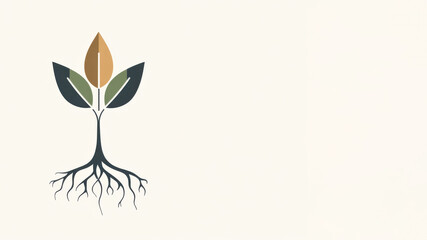 Plant logo mockup featuring a clean background with space for text and a minimalist design highlighting nature's growth