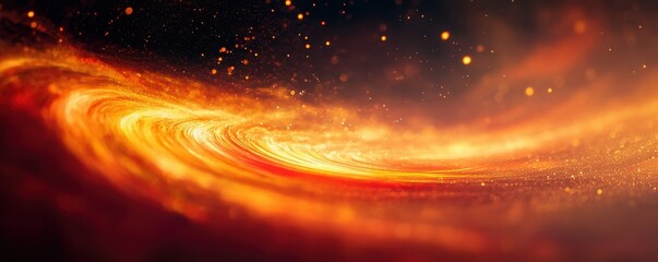 Wall Mural - fiery cosmic vortex with swirling energy and sparkling light particles
