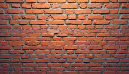 Leinwandbilder - Close-up on textured red brick wall. Brickwork background shows old cement and stone blocks construction, aged solid masonry structure with mortar. Forced perspective creates abstract pattern surface.