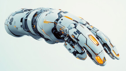 Wall Mural - mechanical arm hologram created with polygons and lines. a low-poly design symbolizing automation an