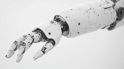 Wall Mural - mechanical arm hologram created with polygons and lines. a low-poly design symbolizing automation an