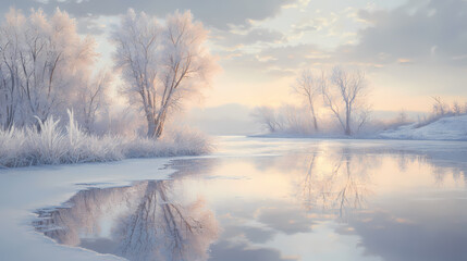 Wall Mural - frosted mirror delicate ice