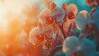 © RETNO - Peach orchids backlit by sunset.