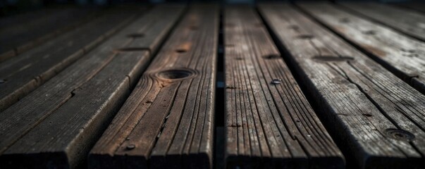 Wall Mural - Close-up of wooden plank on black and white background, grain, wooden plank