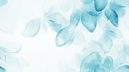 Wall Mural -  A white and blue background with leaves on either side