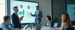 © miss irine - Corporate CEO delivers ESG risk management presentation to shareholders, modern business setting. Two story building. Board meeting, shareholder engagement. Investment strategy. Environmental Social