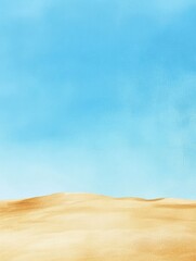 Aufkleber - Golden sand dunes stretch under a clear blue sky in a serene desert landscape during midday light. Generative AI